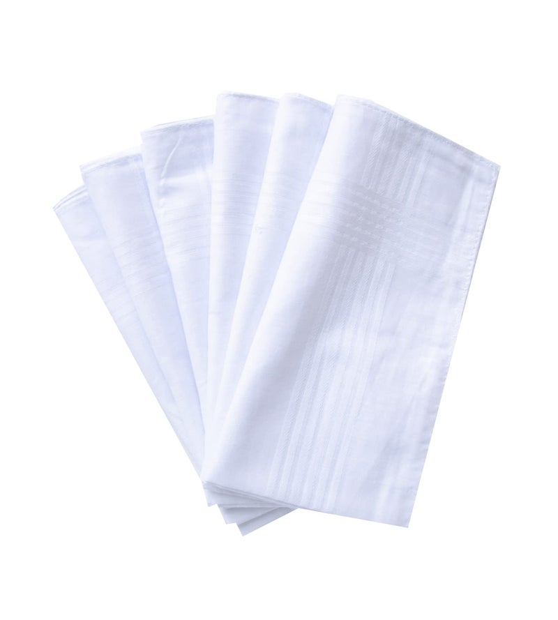 CoCoUSM Mens White Cotton 100% Cotton handkerchiefs Pack 9PCS - Image 2